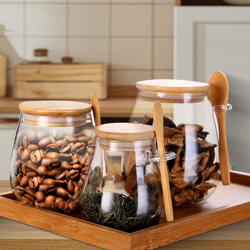 Coffee Tea Sugar Canister Set - Pot en verre scellé de 34oz
