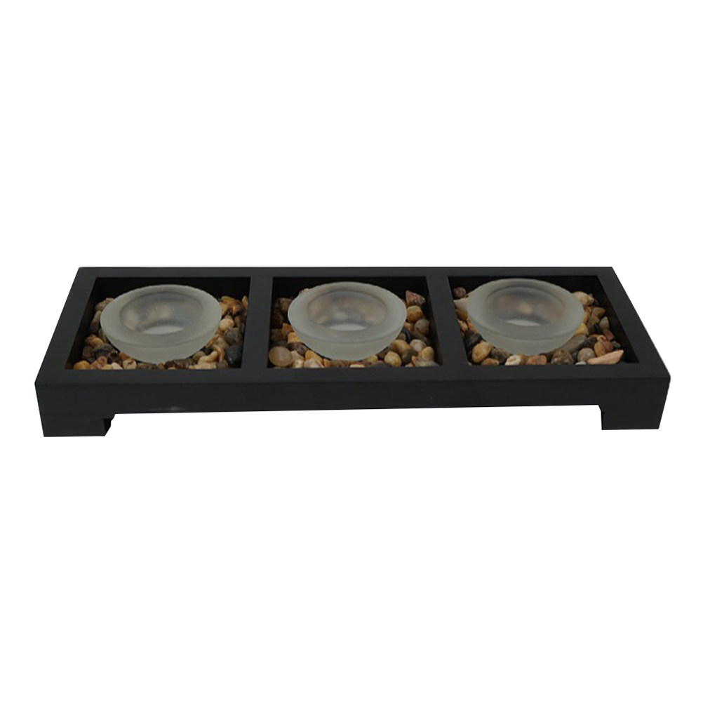 Coffee Tea Room - 1 ensemble de porte-bougies en verre,
