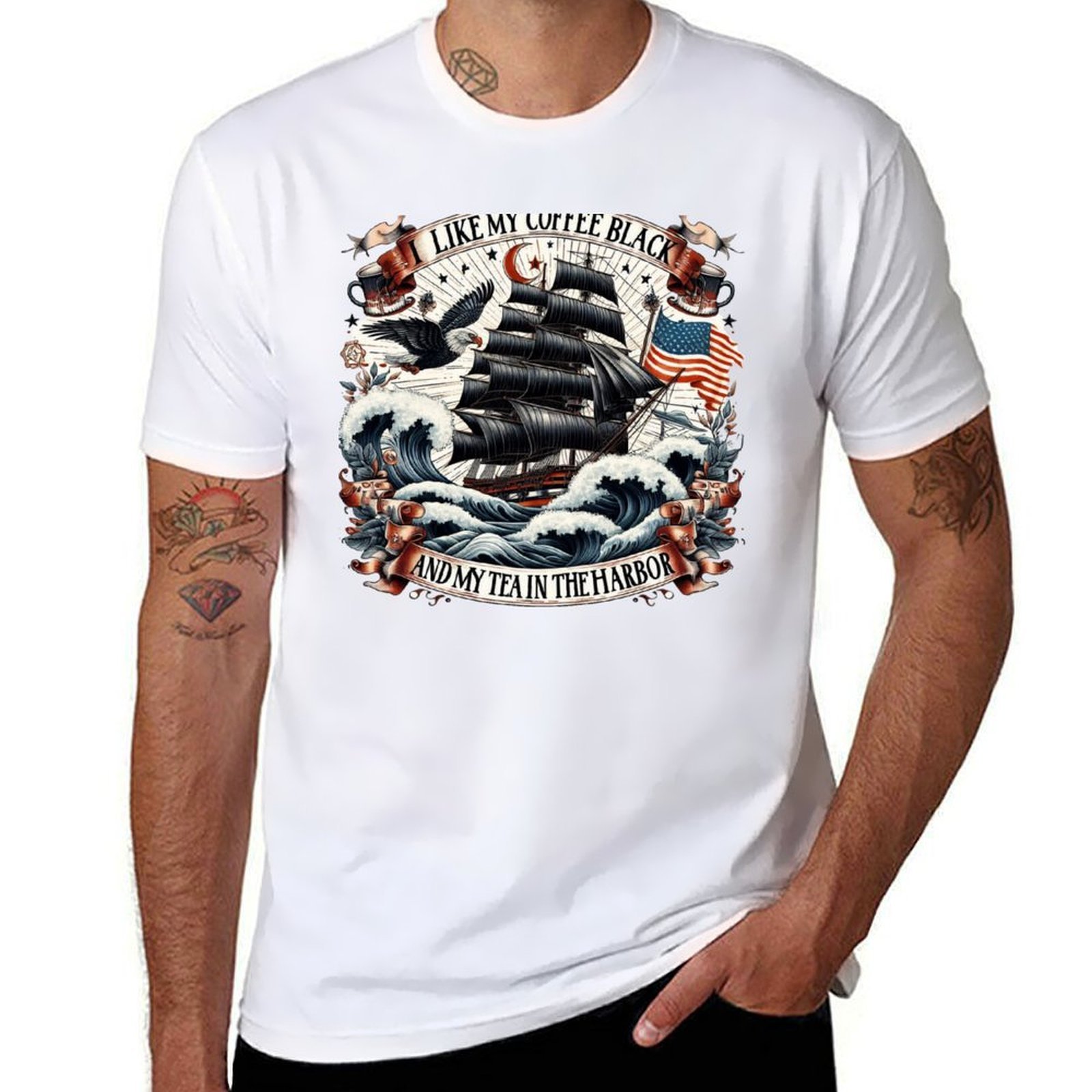 Coffee Tea Quotes - T-shirt en coton à manches courtes