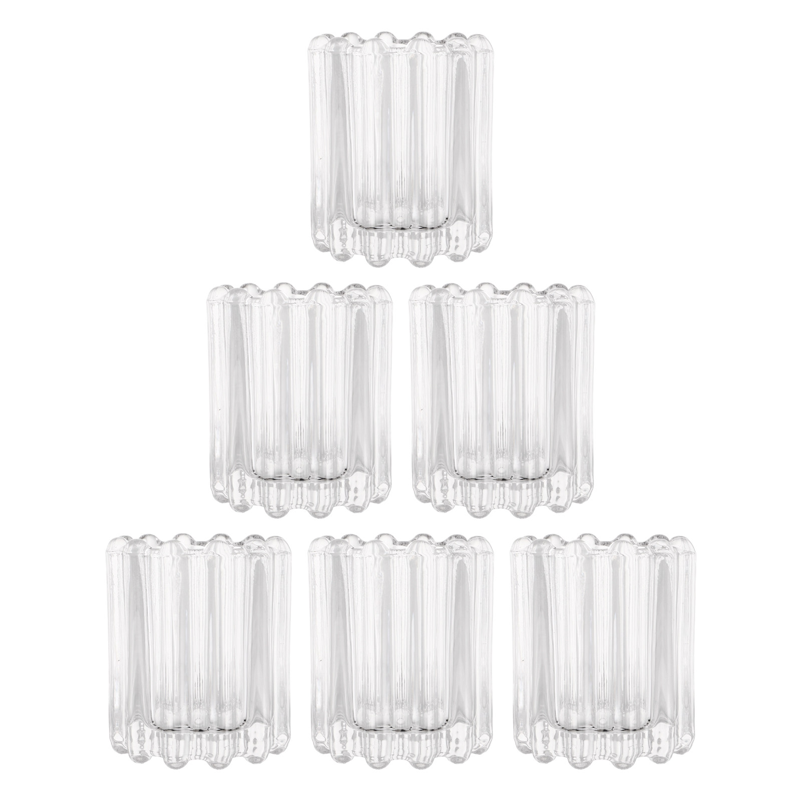 Coffee Tea Room - Lot de 6 bougeoirs en verre