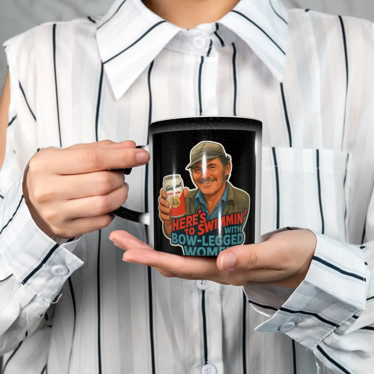 Coffee Tea Quotes - Heres To Swimmin Quint Jaws Movie