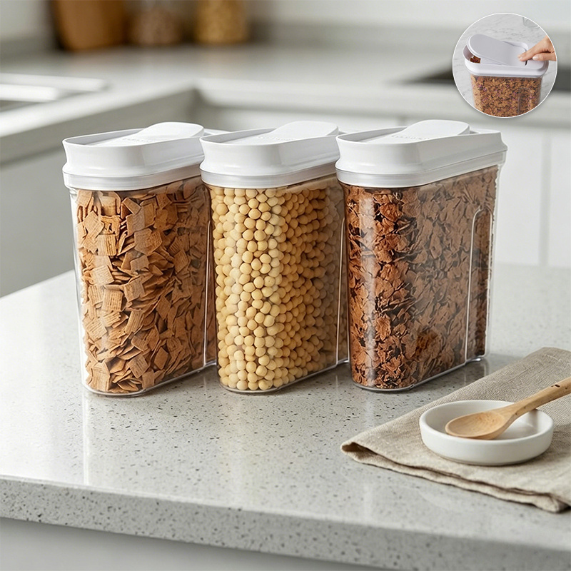 Coffee Tea Sugar Canister Set - Contenants hermétiques pour aliments, en plastique