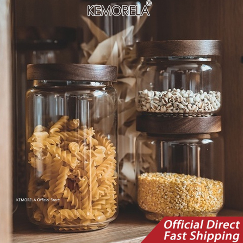 Couvercle en bois verre hermét - Coffee Tea Canister Set avis et prix