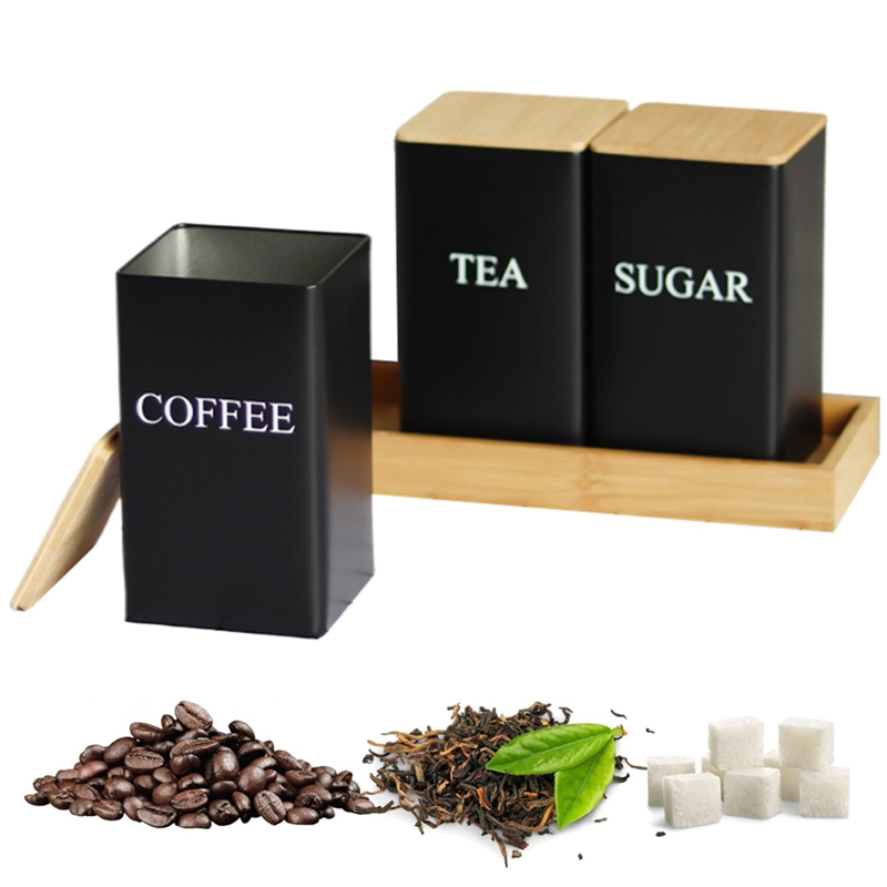 Ensemble de 3 boîtes à thé, ca - Coffee Tea Canister Set avis et prix
