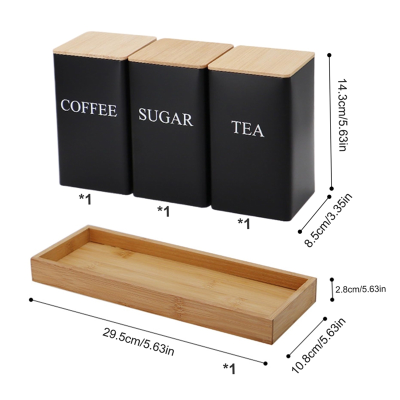 Ensemble de 3 boîtes à thé, ca - Coffee Tea Canister Set avis et prix