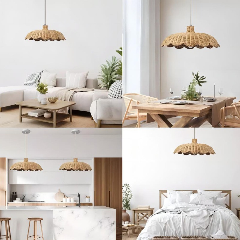 Lampe suspendue en rotin natur - Switching Coffee To Tea avis et prix