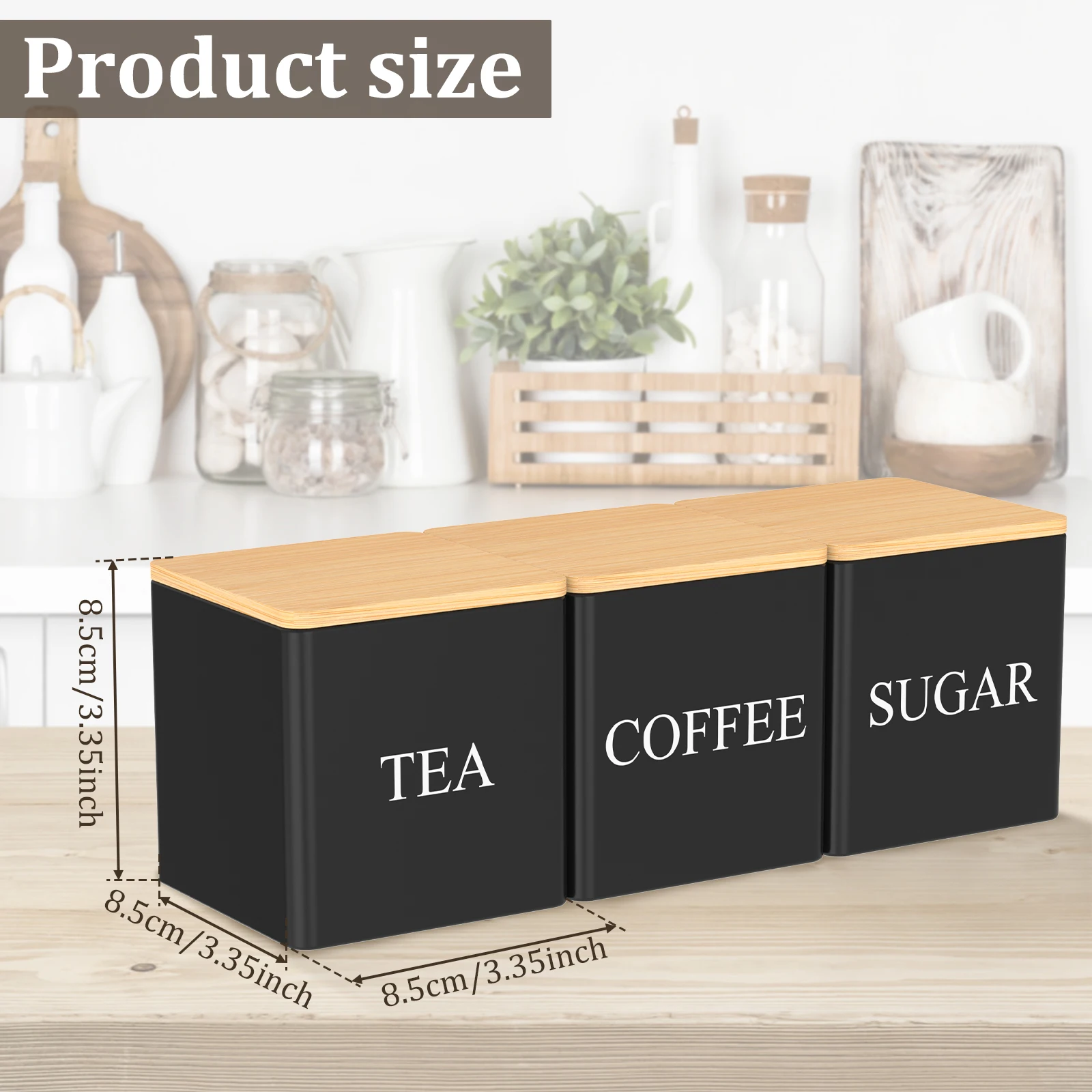 Ensemble de 3 boîtes à thé, su - Coffee Tea Canister Set avis et prix