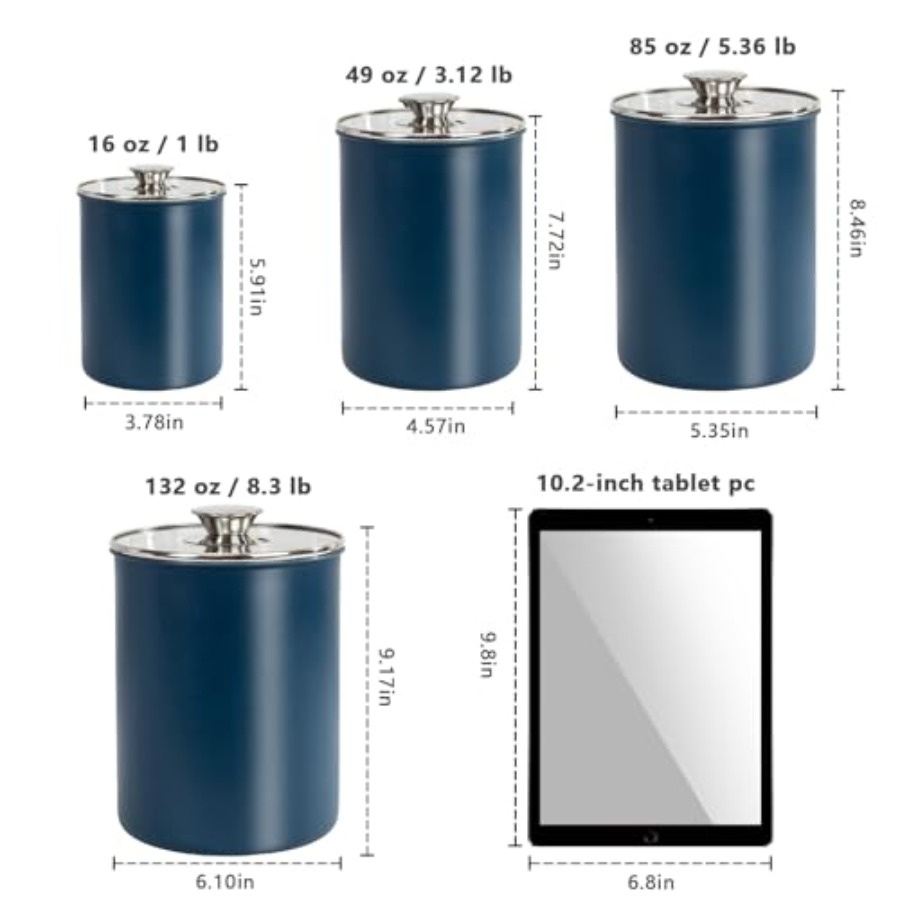 Ensemble de 4 boîtes à provisi - Coffee Tea Sugar Canister Set avis et prix