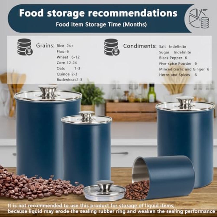 Ensemble de 4 boîtes à provisi - Coffee Tea Sugar Canister Set avis et prix