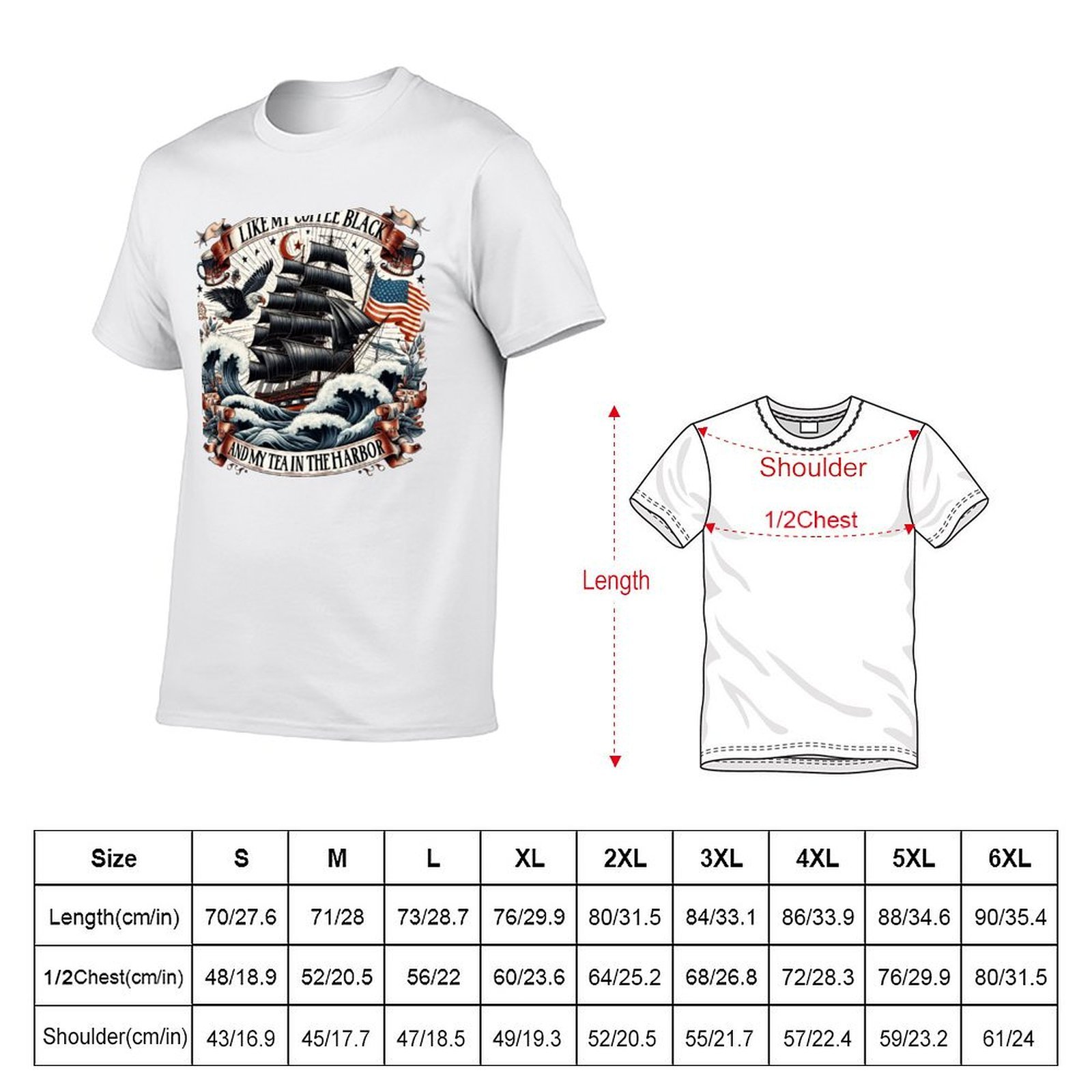 T-shirt en coton à manches cou - Coffee Tea Quotes avis et prix