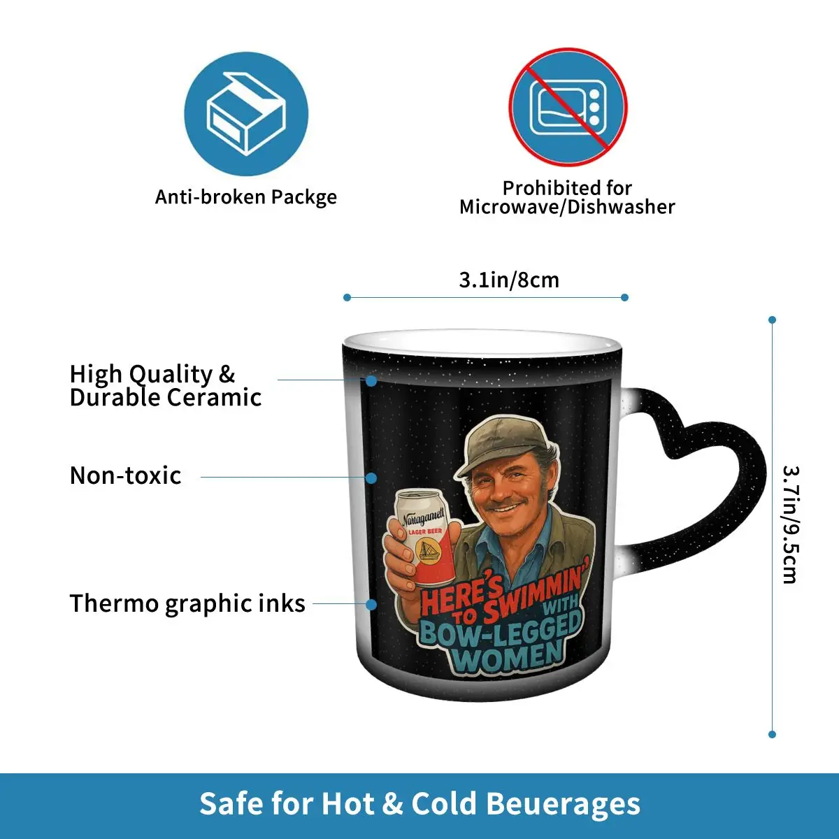 Heres To Swimmin Quint Jaws Mo - Coffee Tea Quotes avis et prix