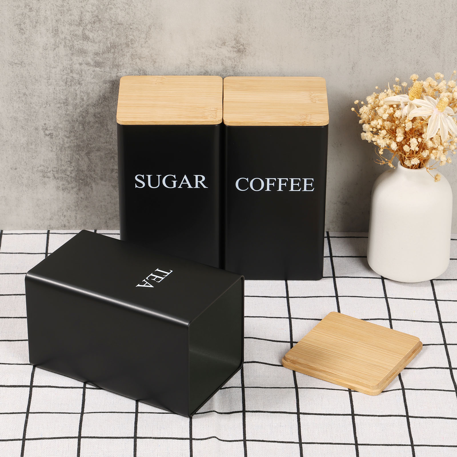 Pot de stockage de grains de c - Coffee Tea Sugar Canister Set avis et prix