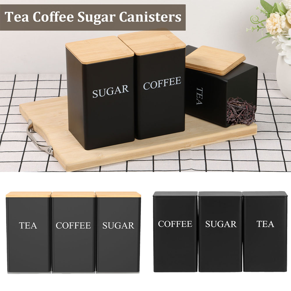Pot de stockage de grains de c - Coffee Tea Sugar Canister Set avis et prix