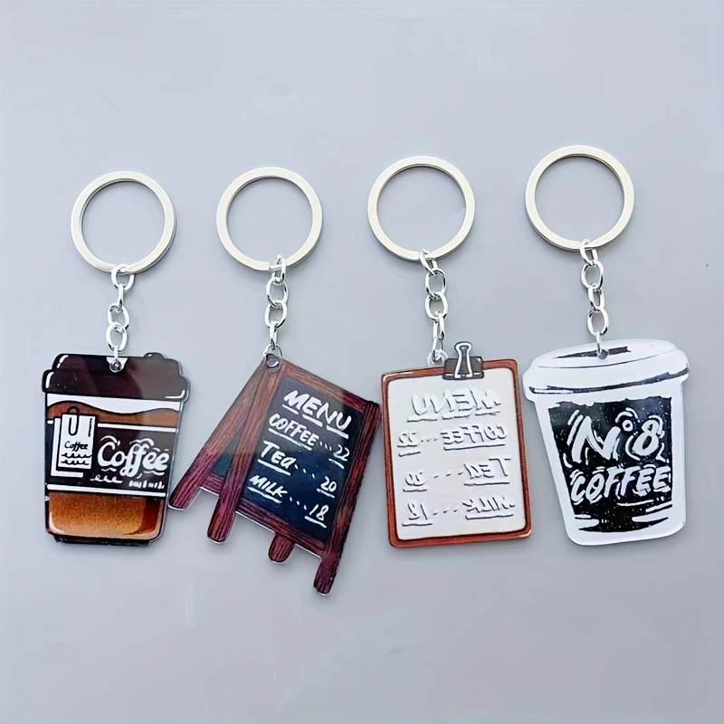 8 porte-clés en acrylique en f - Coffee & Tea Restaurant avis et prix