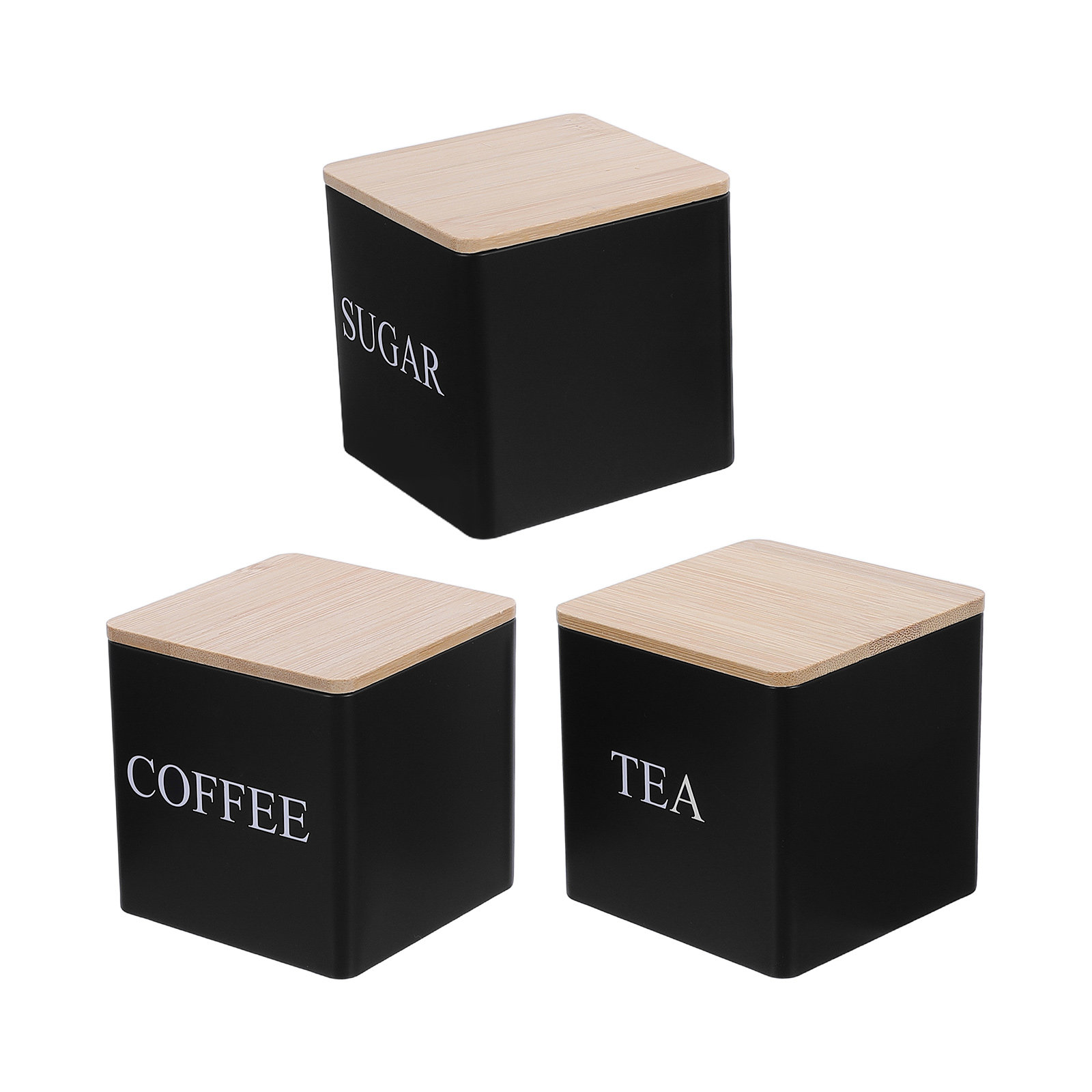 Ensemble de 3 boîtes à thé, ca - Coffee Tea Sugar Canister Set avis et prix